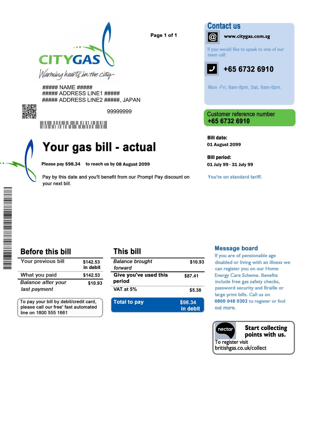 Citygas Bill Preview
