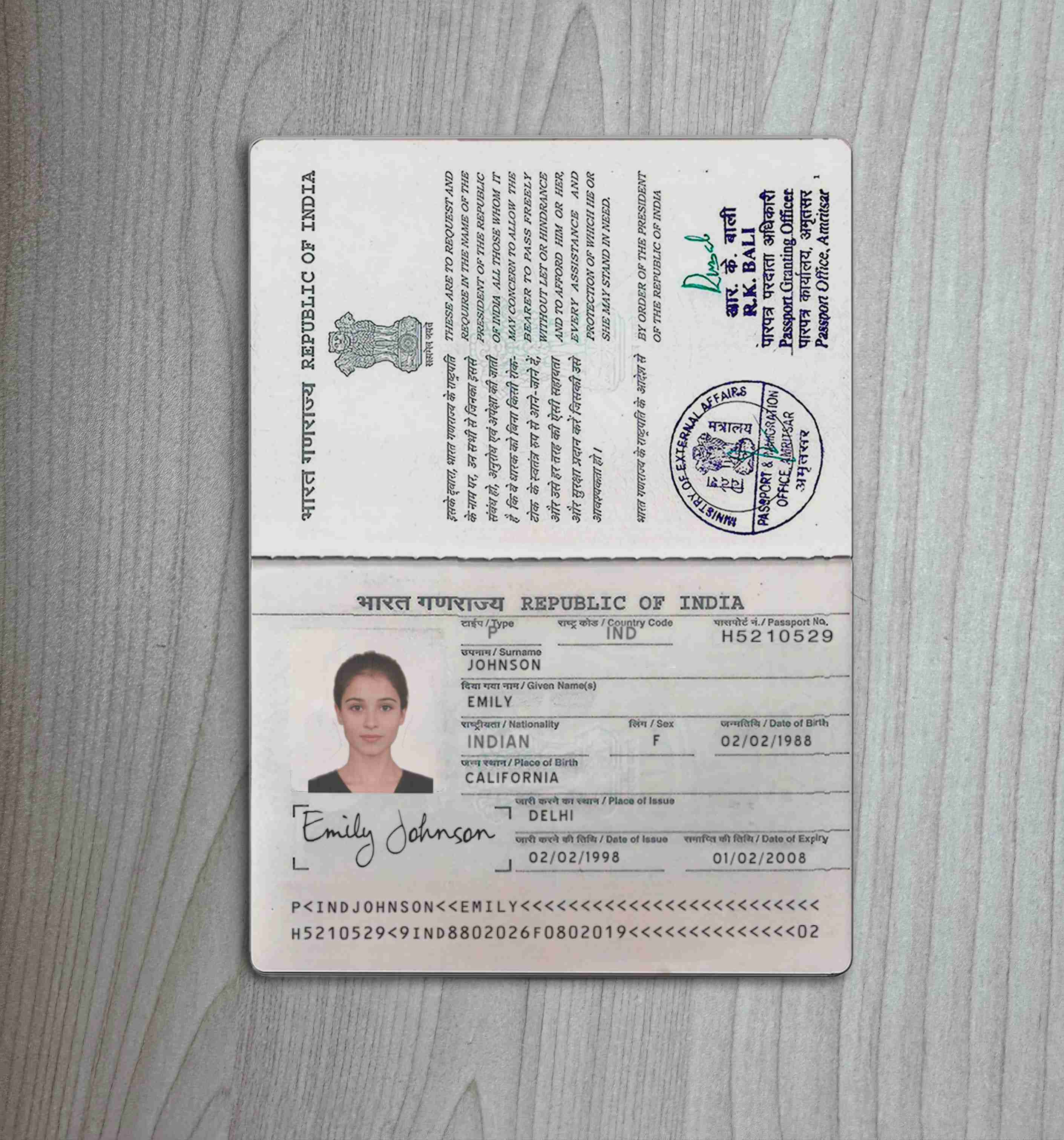 Vista previa del Pasaporte Indio