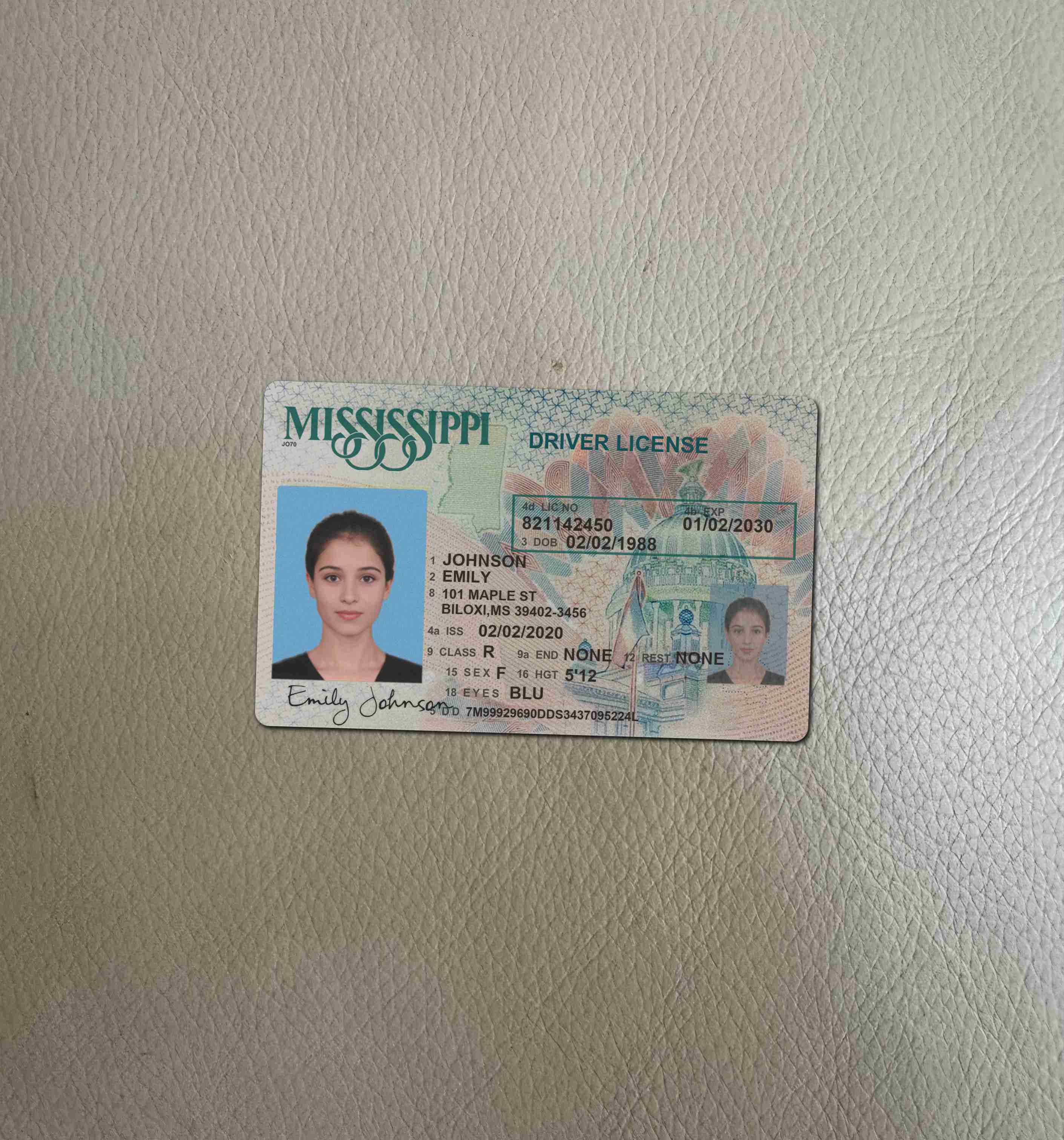 미시시피주 운전면허증 미리보기